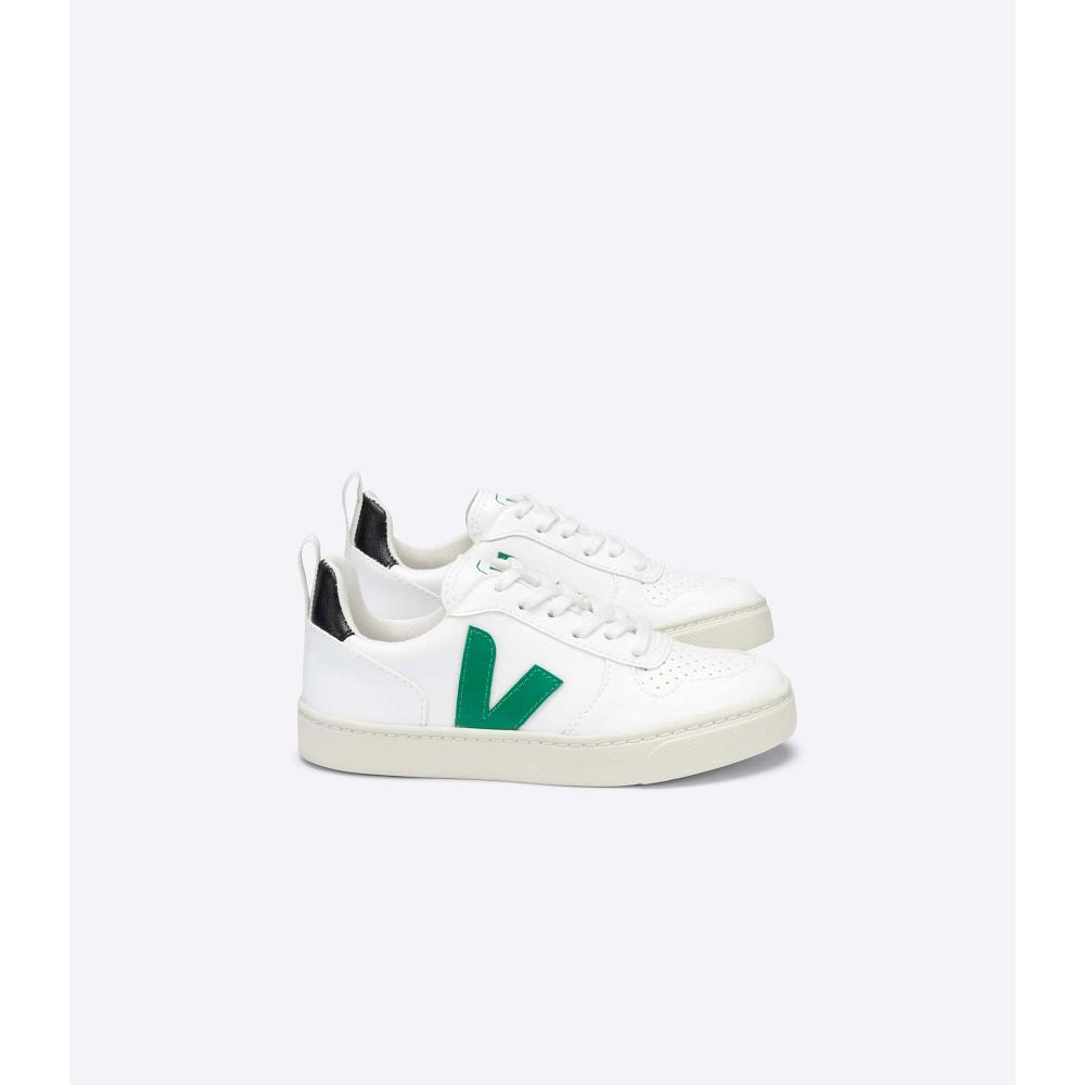 Kids\' Veja V-10 LACE CWL Shoes White/Green | SG 788TCE